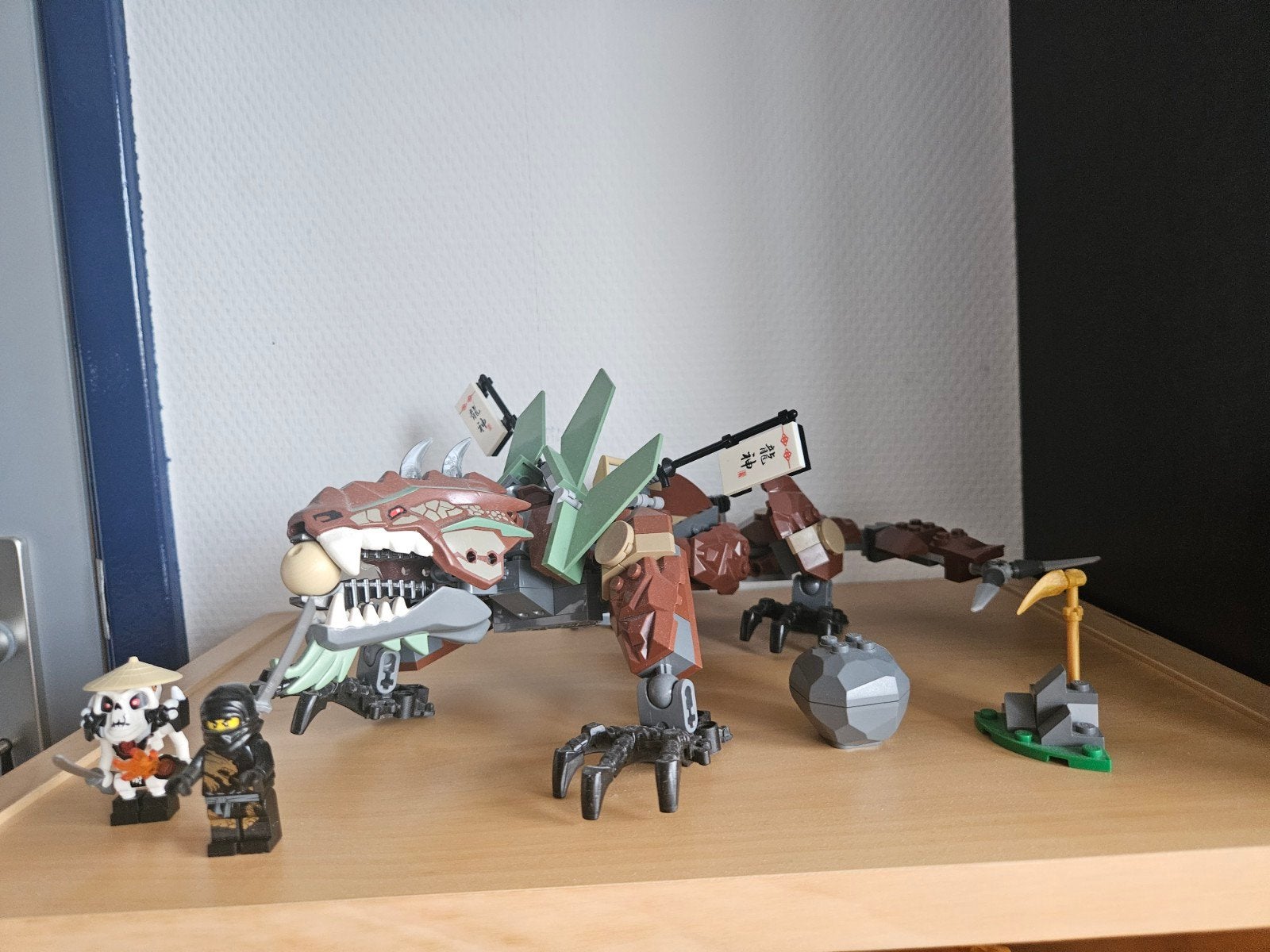Lego Ninjago 2509: Vuurdraak met minifiguren en instructies, Compleet, Lego, Ophalen of Verzenden, Zo goed als nieuw