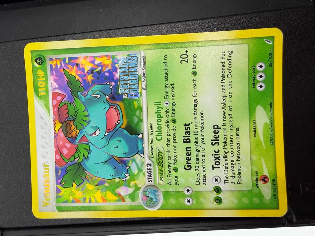 Venusaur Pokémon Kaart - Crystal Guardians 28/100, Ophalen of Verzenden, Gebruikt, Losse kaart