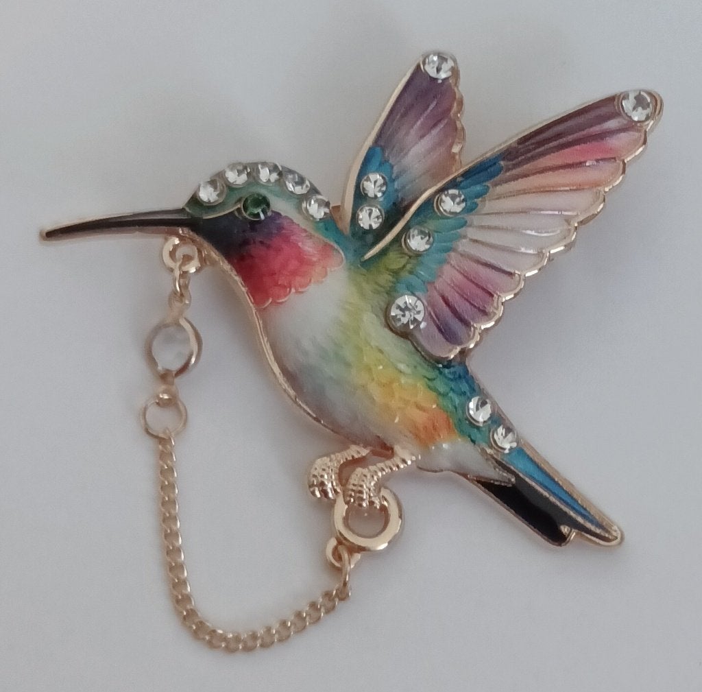 Kolibrie broche, Overige materialen, 4 tot 7 cm, Overige kleuren, Nieuw