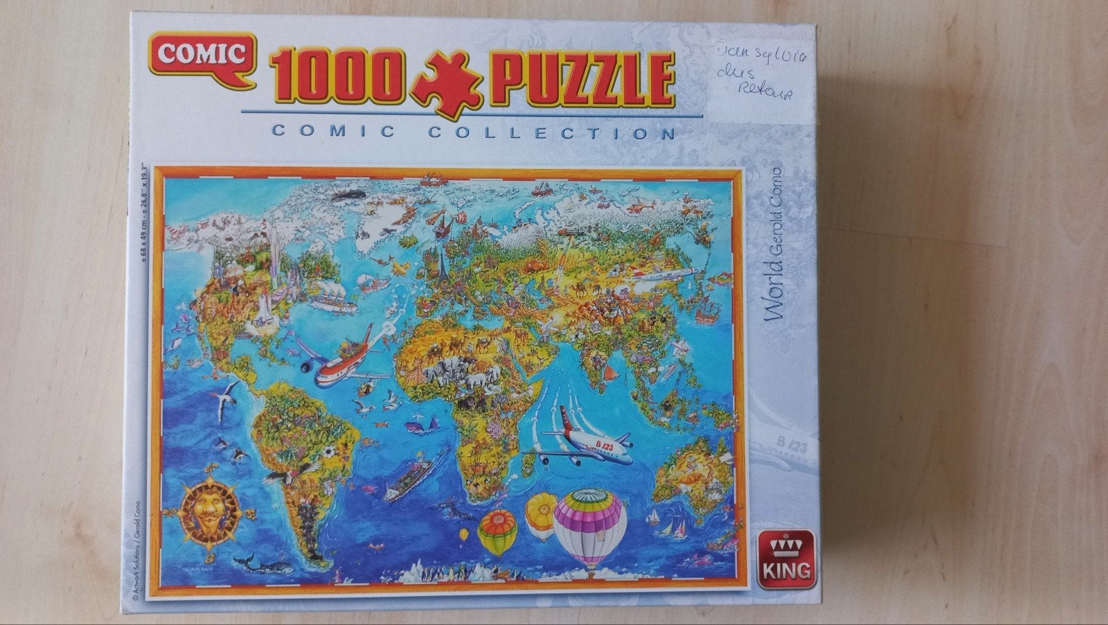 Puzzel met dieren op de wereld(kaart), Ophalen of Verzenden, 500 t/m 1500 stukjes, Zo goed als nieuw, Legpuzzel
