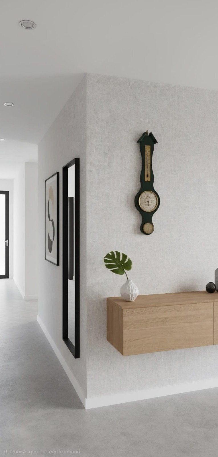 Antieke Barometer - Houten Weerstation met Thermometer, Ophalen of Verzenden, Gebruikt, Weerstation