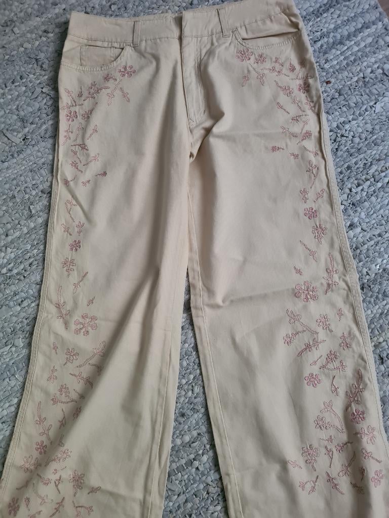 Fendi broek broderie gestikt Maat 42, Verzenden, Maat 42/44 (L), Roze, Lang