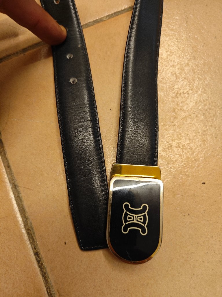 Vintage ceinture Celine, Minder dan 3 cm, 80 tot 90 cm, Zwart, Tailleriem
