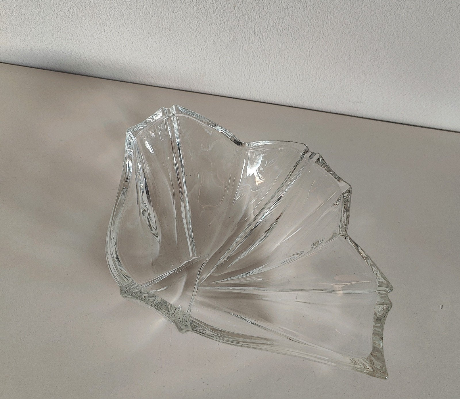 Vintage WMF glazen schaal bladvorm Jaren 60/70, Ophalen of Verzenden