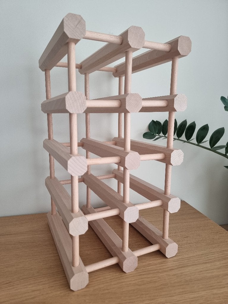 Houten wijnrek voor 9 flessen, 5 tot 15 flessen, Ophalen of Verzenden, Zo goed als nieuw, 5 – 50