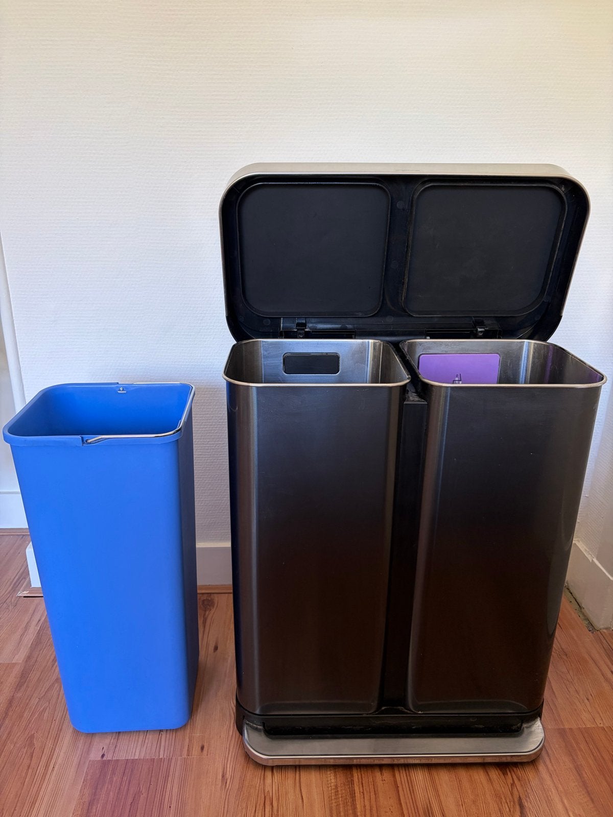 simplehuman CW2054 58L Rectangulaire Pedaalemmer Recyclage, Ophalen, Zilver, Metaal, Overige merken