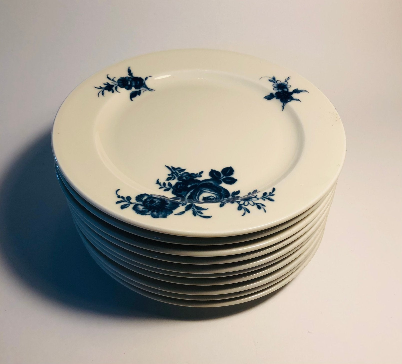 Tien gebaksbordjes van Seltmann Weiden, blauwe roos, Ophalen of Verzenden
