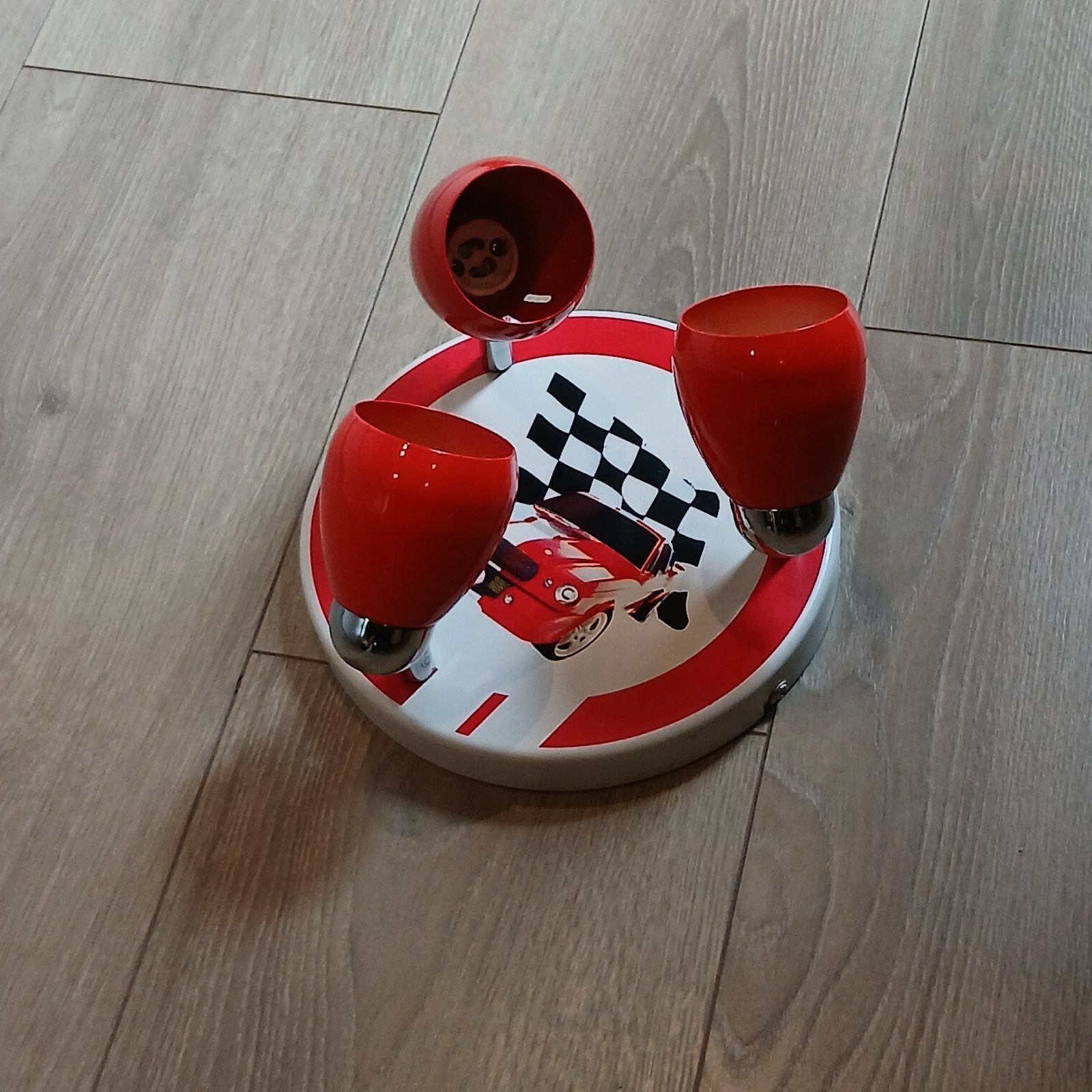 Cool Race Car Ceiling Light with 3 Red Adjustable Spotlights, Ophalen of Verzenden, Zo goed als nieuw, Metaal
