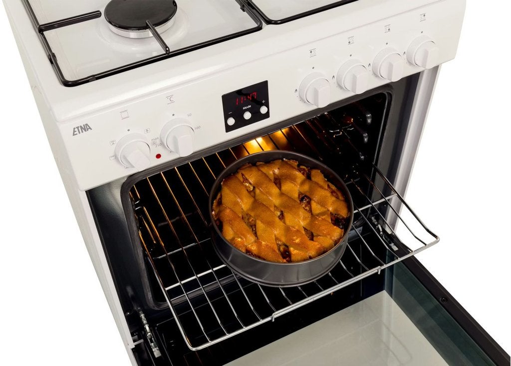 ETNA gasfornuis FGV561WIT - met elektrische oven - Wit, 60 cm of meer, Nieuw, Energieklasse A of zuiniger, Gas
