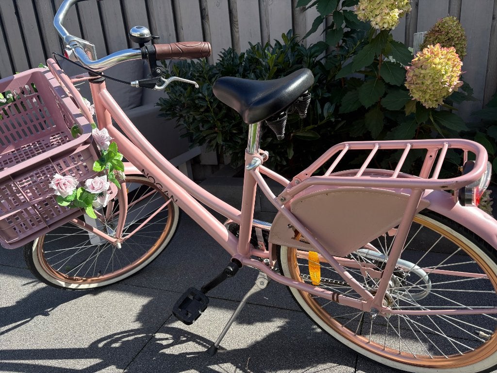Meisjes fiets Nogan 22 inch oudroze, Ophalen, 22 inch, Gebruikt, Handrem