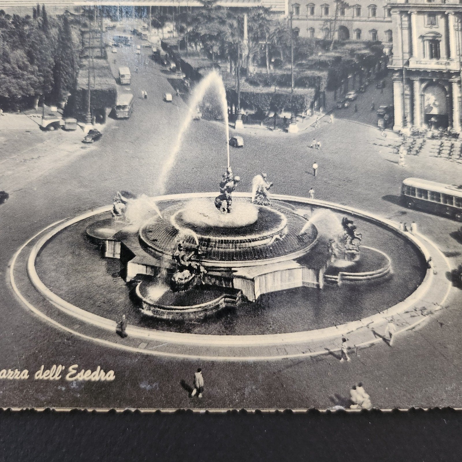 Oude Ansichtkaart Rome - Piazza dell'Esedra (Gelopen), Verzamelen, Ansichtkaarten | Buitenland, Verzenden, 1940 tot 1960, Gelopen