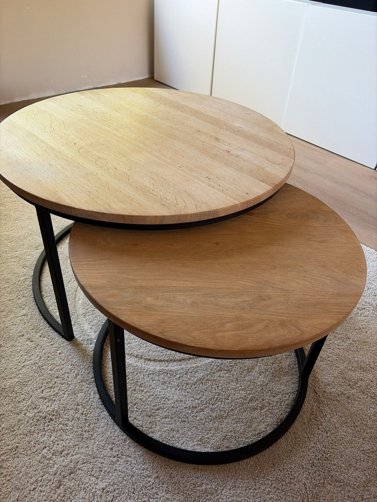 Salontafel in licht eikenhout, gemaakt in Noorwegen, Ophalen, Gebruikt, 100 tot 150 cm, Eikenhout