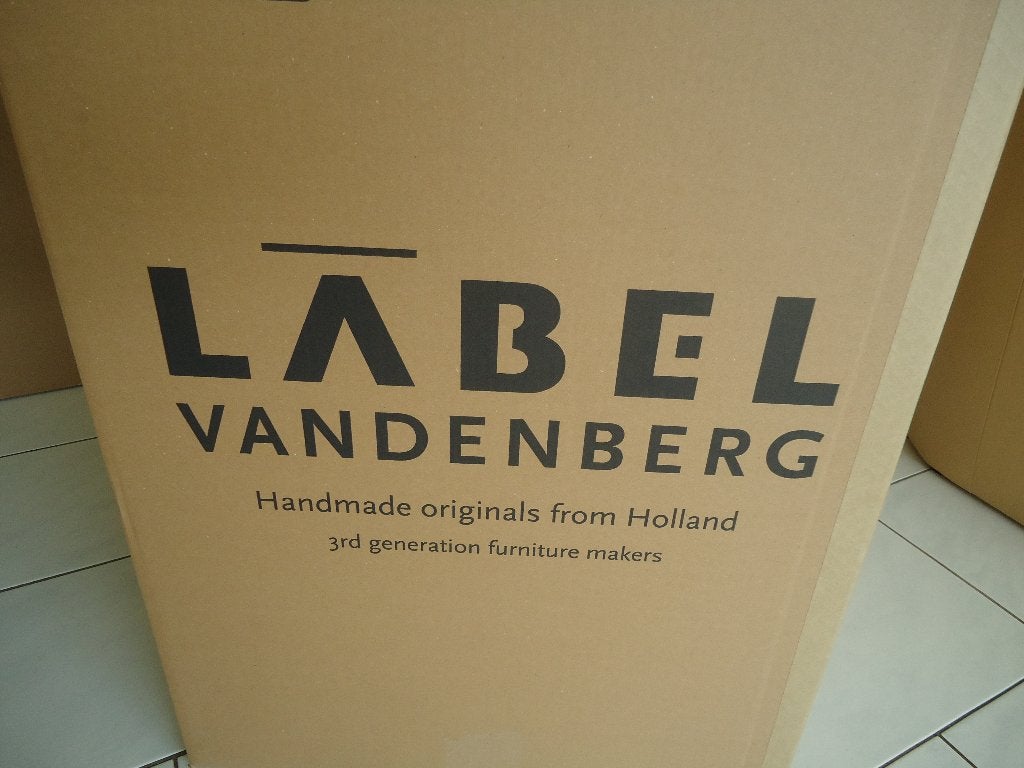 4 eetkamerstoelen model Aletta van Gerard vd Berg geel leer, Ophalen, Gebruikt, Overige kleuren, Vier