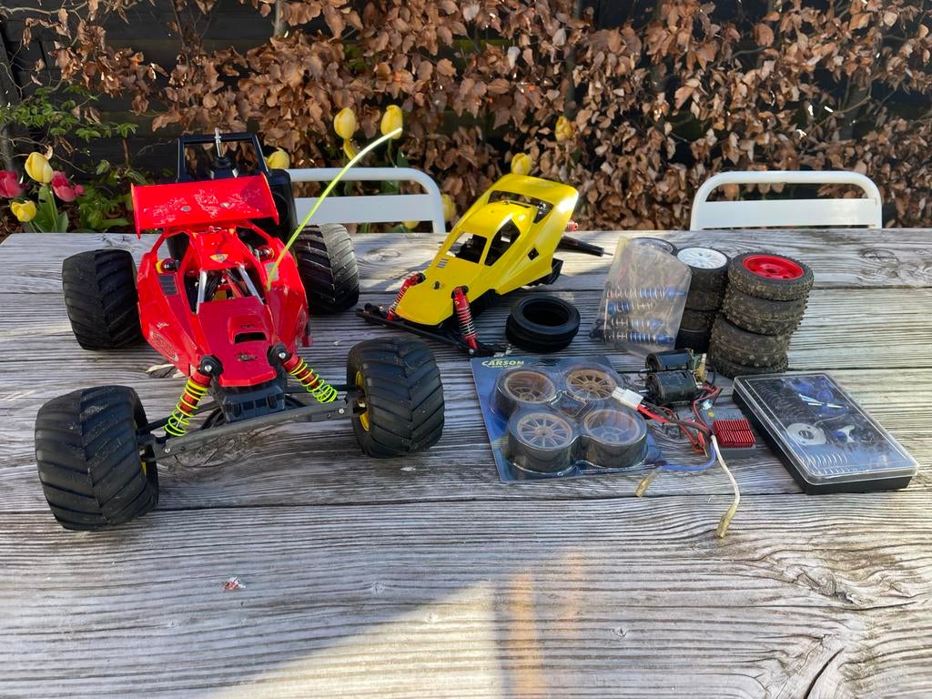 Tamiya Mad-Bull / Mad-Fighter met extra onderdelen, Hobby en Vrije tijd, Modelbouw | Radiografisch | Auto's, Gebruikt, Auto offroad