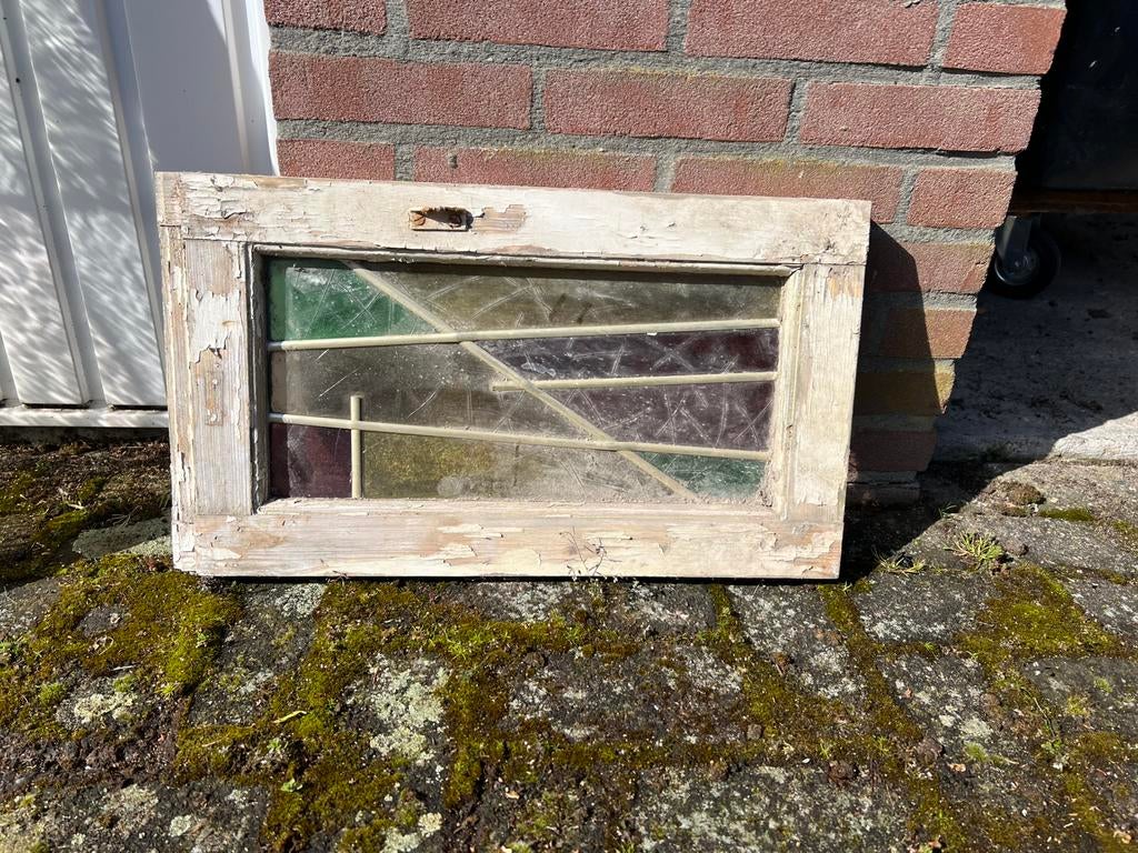 Glas in lood raam, Doe-het-zelf en Verbouw, Kozijnen en Schuifpuien, Ophalen, Gebruikt, Raamkozijn, Inclusief glas