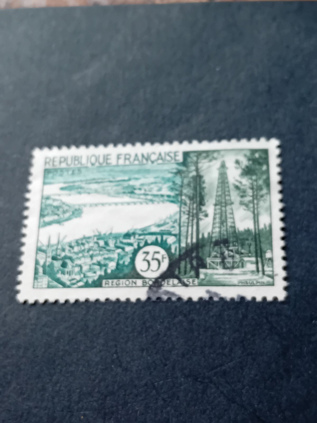 Franse postzegel 35F Bordeaux regio gestempeld, Ophalen of Verzenden, Gestempeld