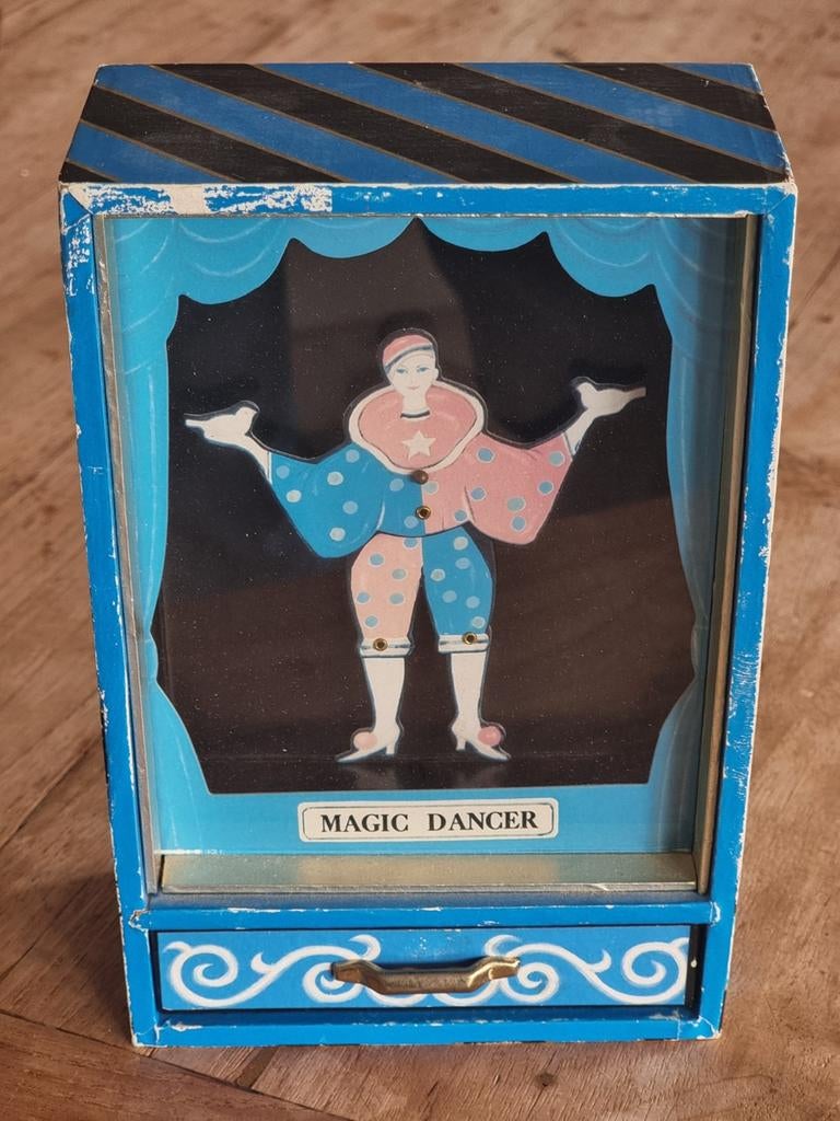 70's Vintage Muziekdoosje 'Magic Dancer' van Ikecho, Antiek en Kunst, Antiek | Speelgoed, Ophalen