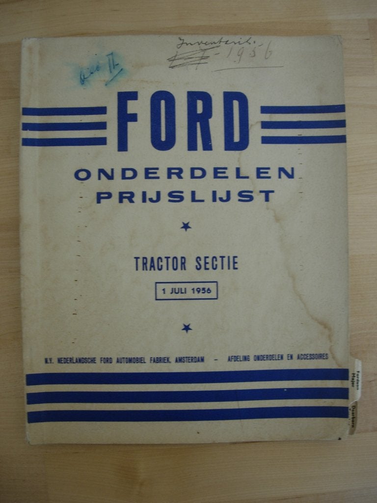 Fordson Major Dearborn Onderdelenprijslijst 1956 Ford, Ophalen of Verzenden, Zo goed als nieuw, Fordson, Catalogus