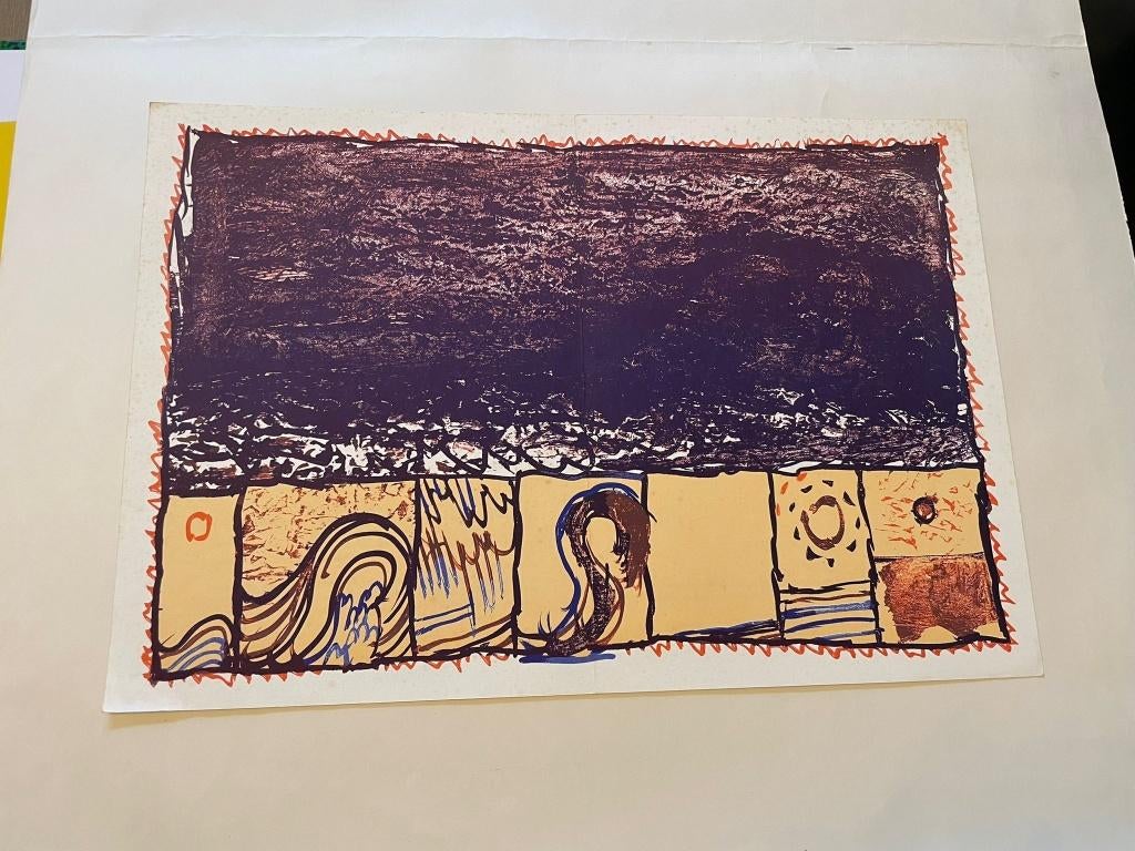 Pierre Alechinsky litho ca. 1981 ongesigneerd Cobra abstract, Antiek en Kunst, Ophalen of Verzenden