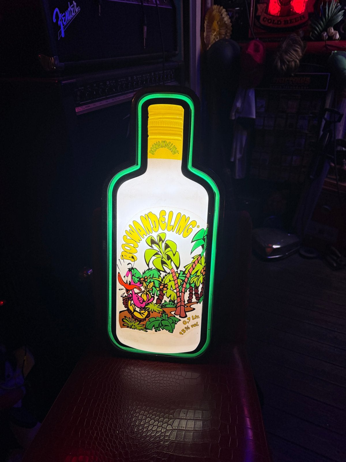 Boswandeling vintage Lichtreclame Sign - Uniek Decoratiestuk, Ophalen of Verzenden, Gebruikt, Lichtbak of (neon) lamp