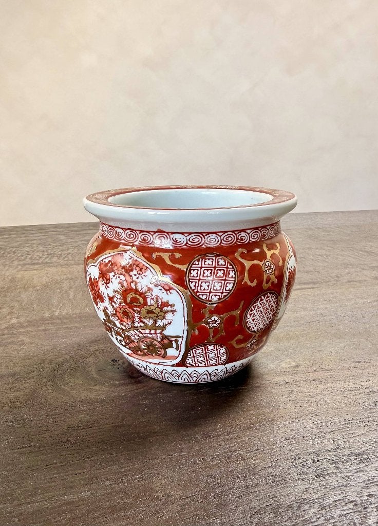 Vintage Japanse Gold Imari Cachepot, Antiek en Kunst, Ophalen of Verzenden