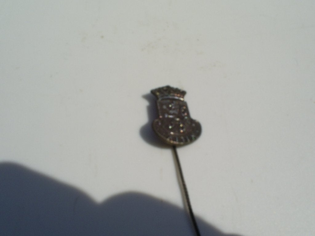 Hattem metalen oud speldje gemeente wapenschild leeuw kroon, Verzamelen, Speldjes, Pins en Buttons, Ophalen of Verzenden, Gebruikt