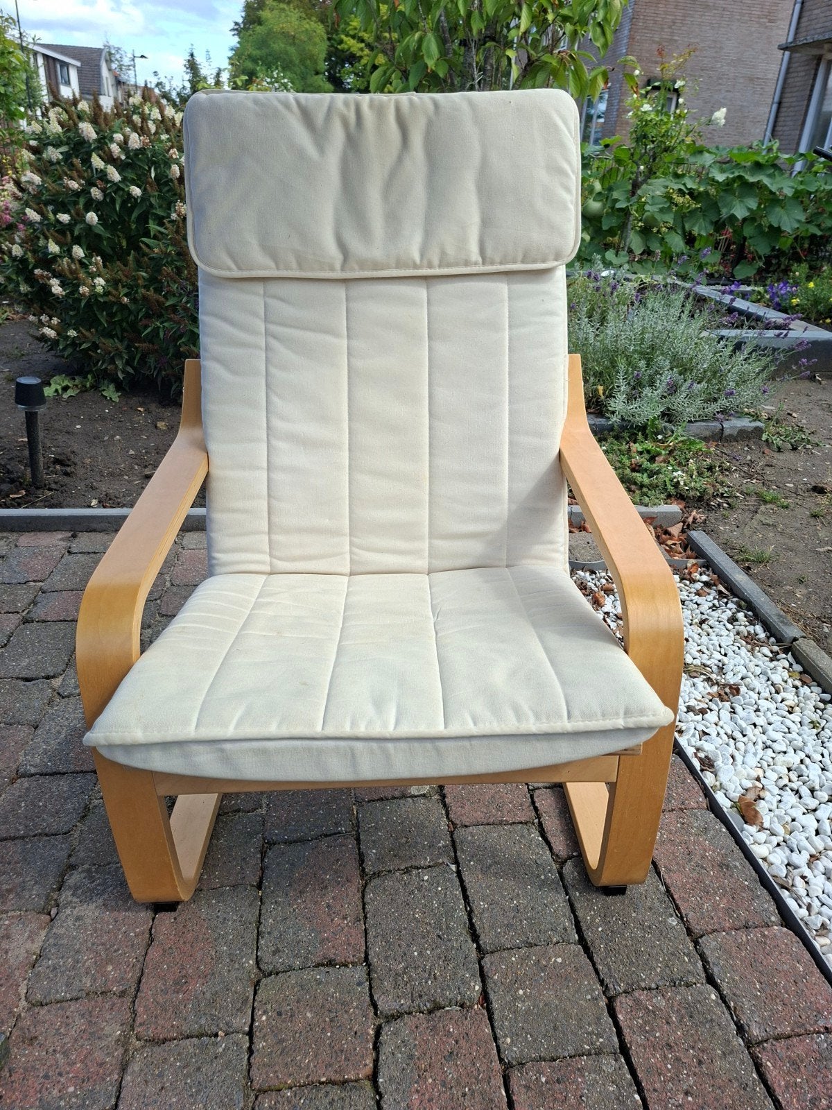 Ikea stoel met 2 kussens, Ophalen, Gebruikt, Wit, Eén