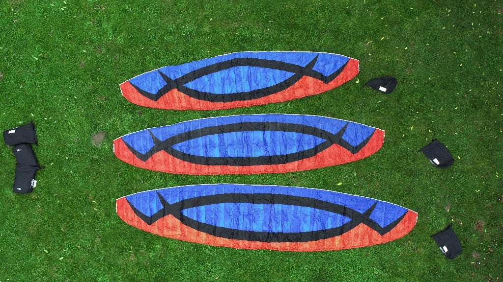 MG Mumba Kites 4.8 / 5.9 / 7.2 – Powerkites / Kitebuggy, Ophalen of Verzenden, Gebruikt, Vierlijns, Vlieger