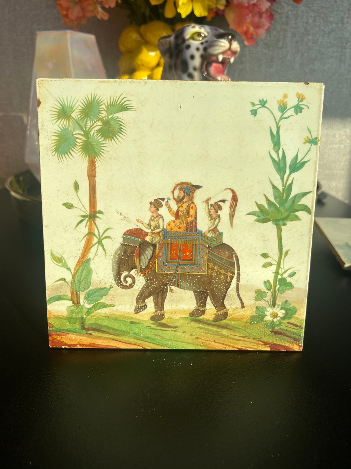 Oude antieke keramische tegel, Ophalen of Verzenden