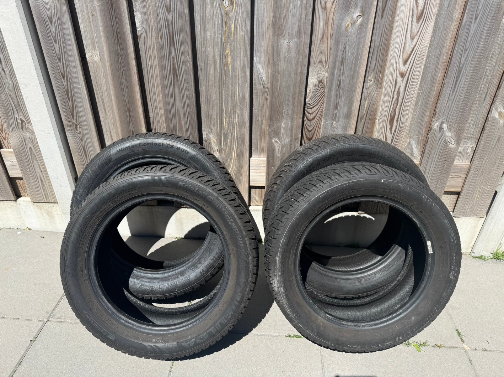 4 gebruikte winterbanden met goed profiel, Ophalen, Gebruikt, 16 inch, Band(en)