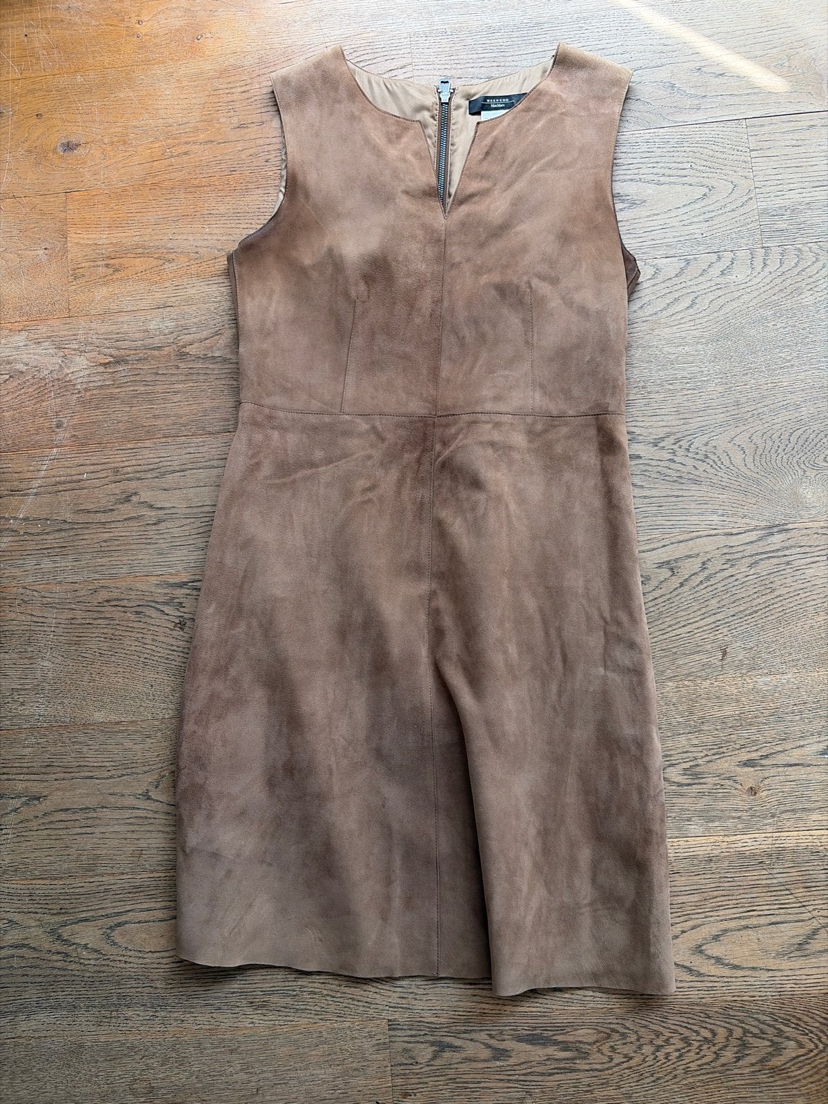 Weekend MaxMara suède jurk - Maat 38/40 (M), Maat 38/40 (M), Bruin, Verzenden, Gedragen