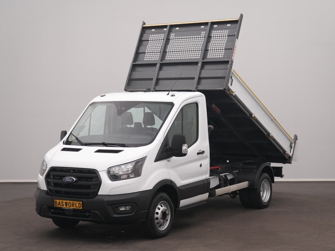 Ford Transit 165pk Tipper Kipper Dubbellucht 3,5t Trekhaak A, Auto's, Euro 6, 4 cilinders, Radio, Wit