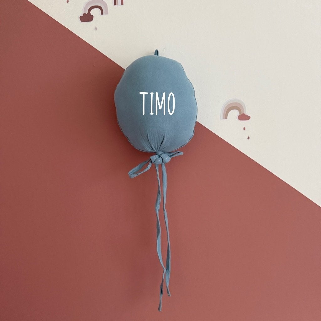 ballon decoratie mousseline blauw met naam, Ophalen of Verzenden, Nieuw, Wanddecoratie