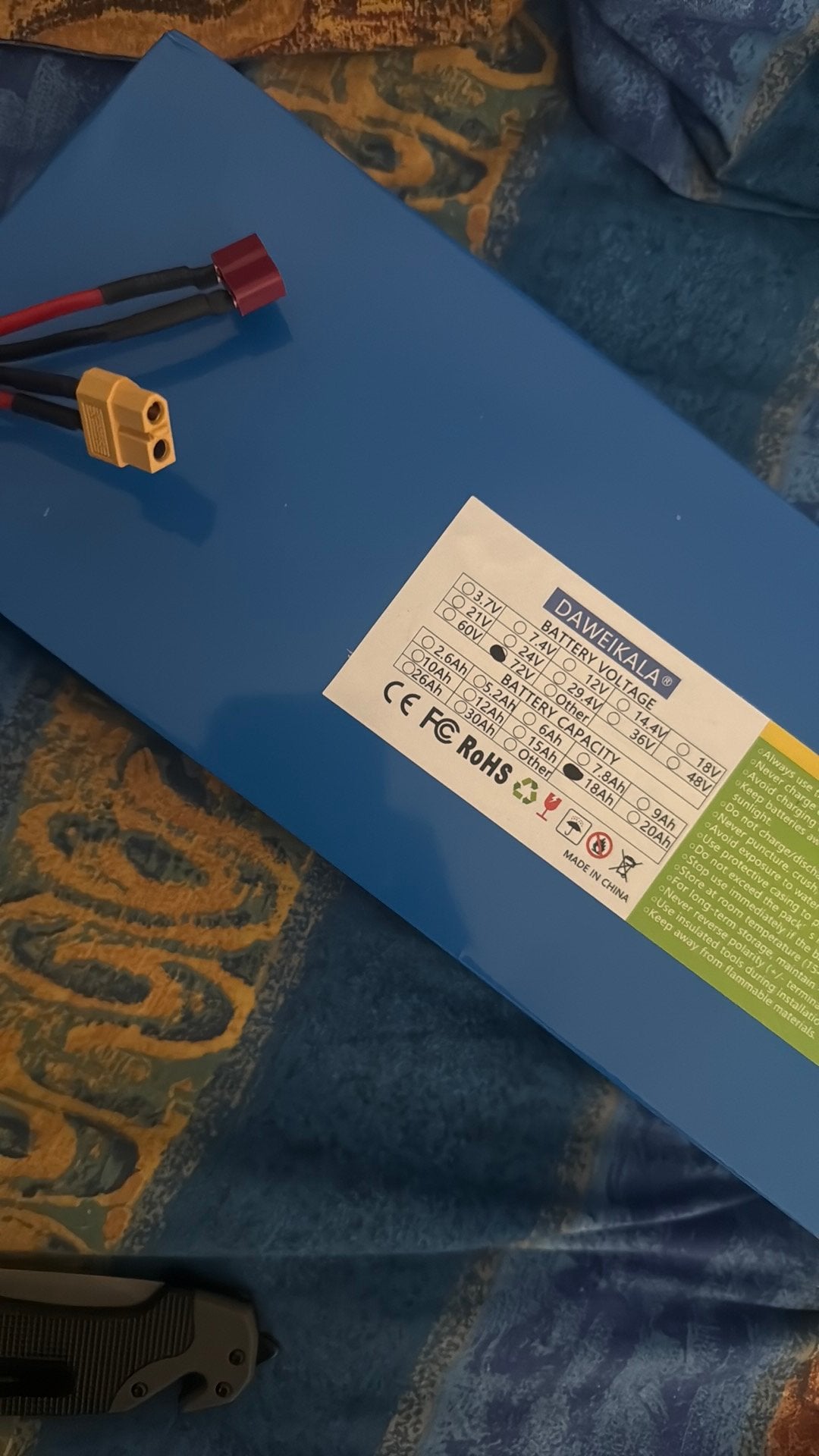 72V Accu 18Ah Li-ion – 60A BMS Krachtig & Betrouwbaar – €319, Ophalen of Verzenden, Nieuw