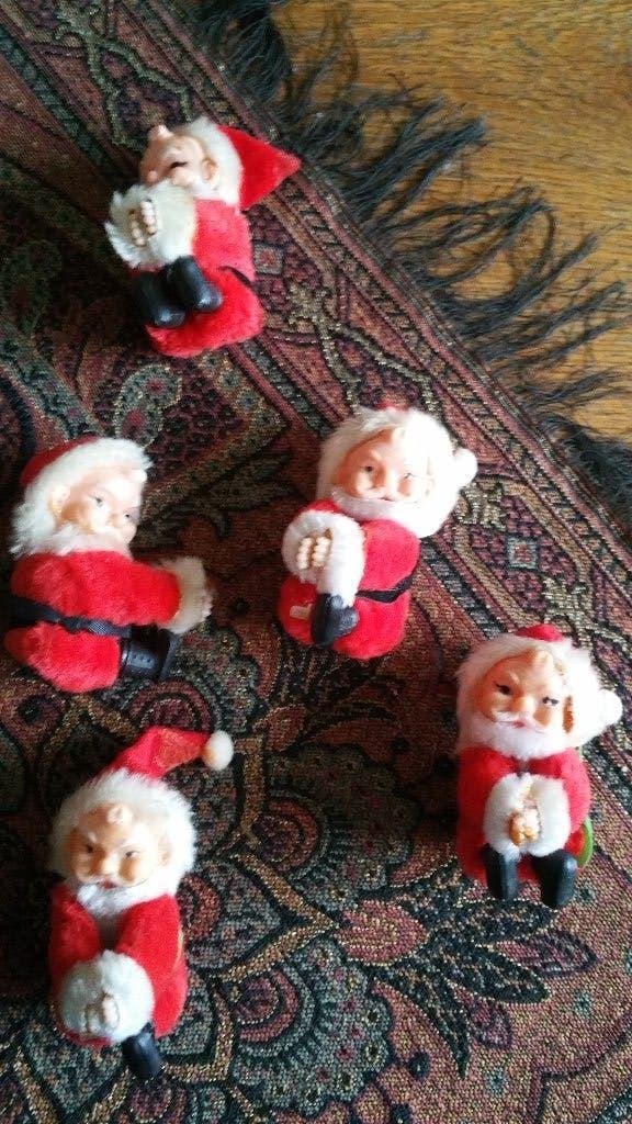 oude kerstbal decoraties nr 389 model knijppopjes kerstman, Ophalen of Verzenden, Gebruikt