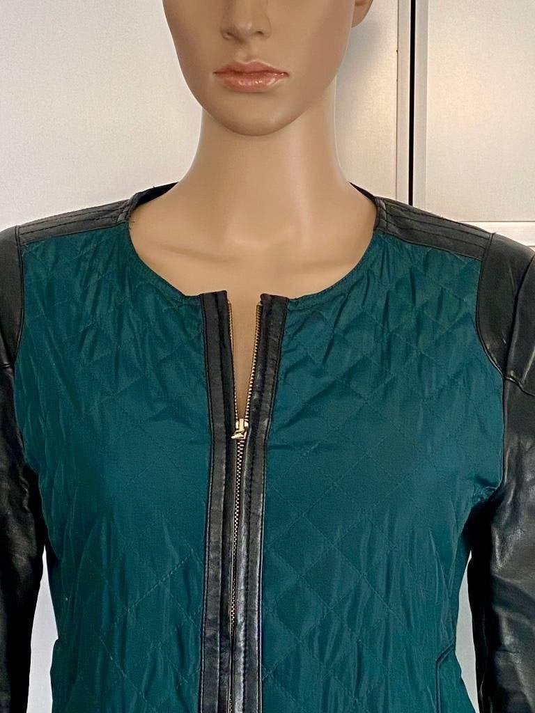 G758 Manguun maat 40=M jasje blazer jack colbert groen/zwart, Kleding | Dames, Jasjes, Kostuums en Pakken, Maat 38/40 (M), Ophalen of Verzenden