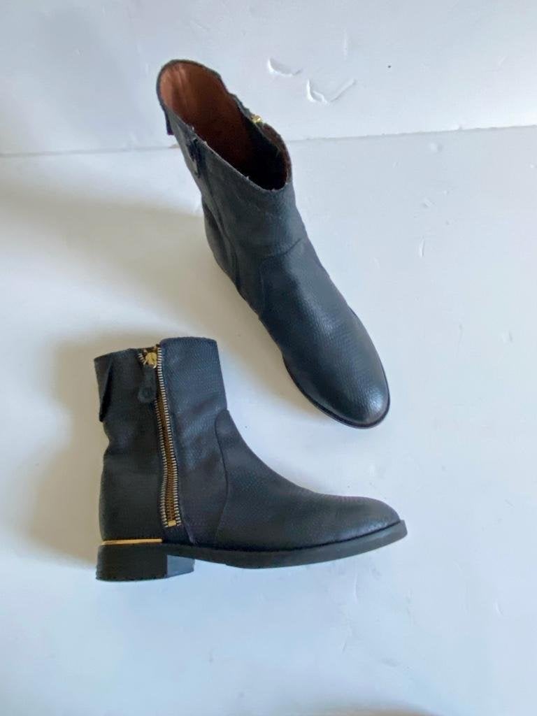 J12 Nubikk maat 38 lage leren enkel-laarsjes laarzen boots, Nubikk, Zwart, Ophalen of Verzenden, Zo goed als nieuw