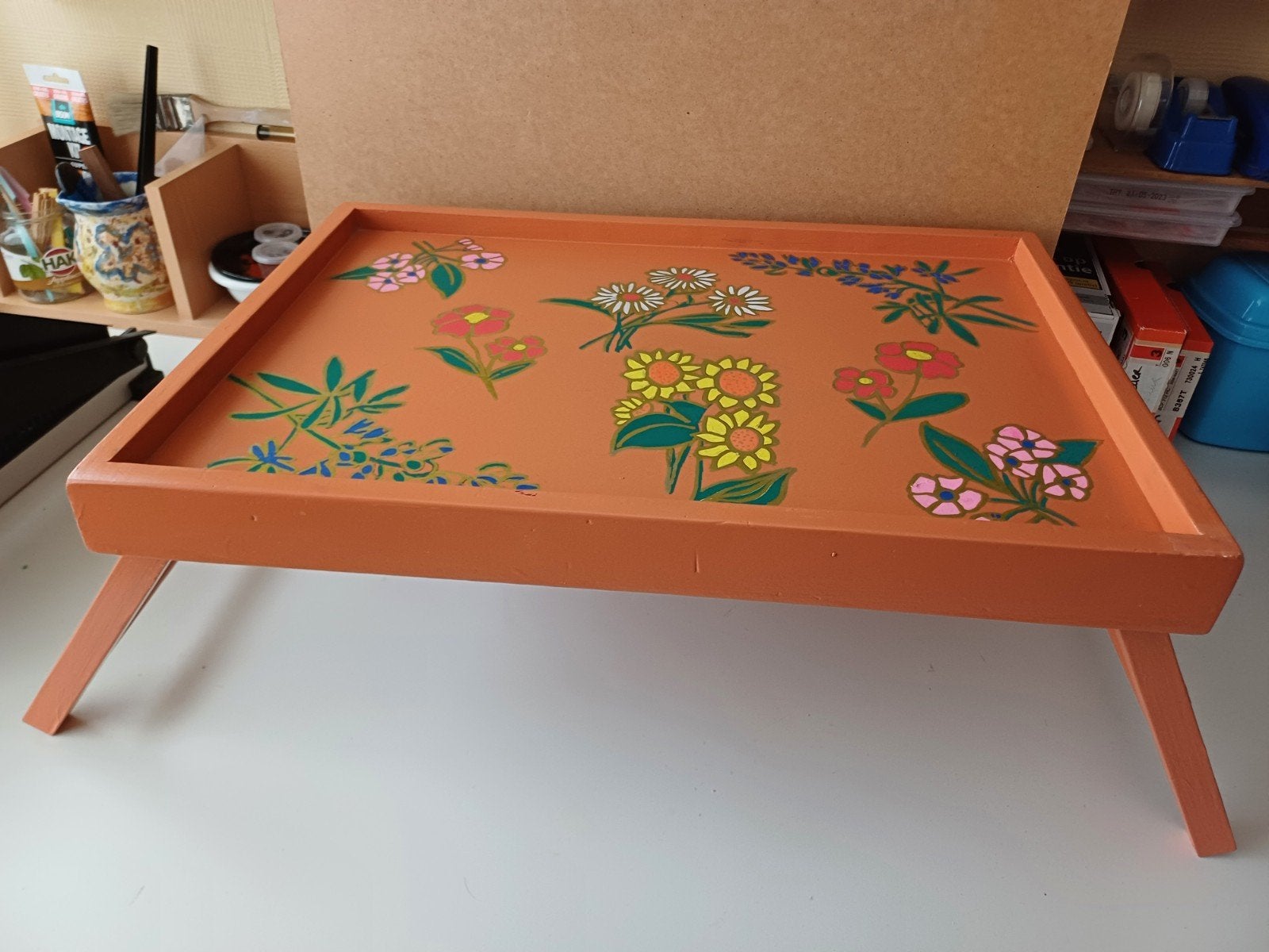 Handgeschilderd Bed/Schoottafeltje nieuw, Ophalen, Nieuw