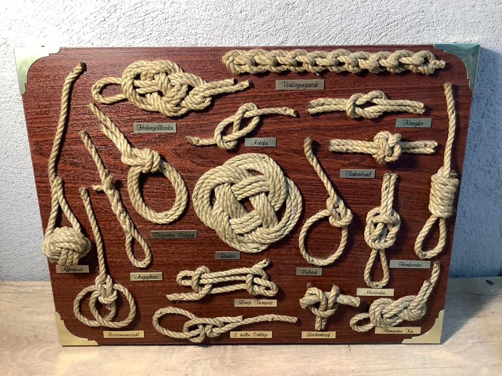 Maritiem knopenbord met scheepsknopen wanddecoratie, Verzamelen, Scheepvaart, Ophalen of Verzenden, Gebruikt