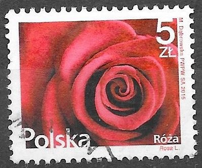 Polen: Mi. 4789 uit 2015   bloemen  roos, Ophalen of Verzenden, Polen, Gestempeld