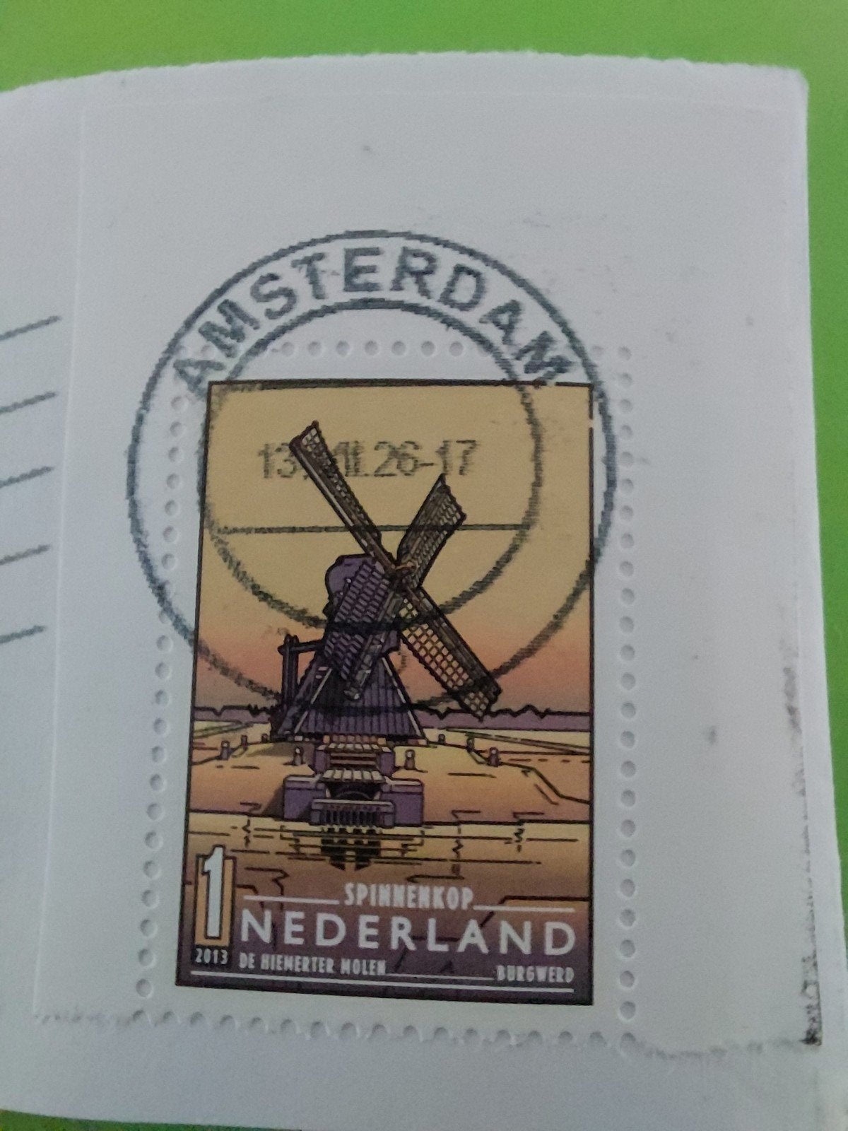 2013 Nederland onafgeweekte postzegel, Verzenden