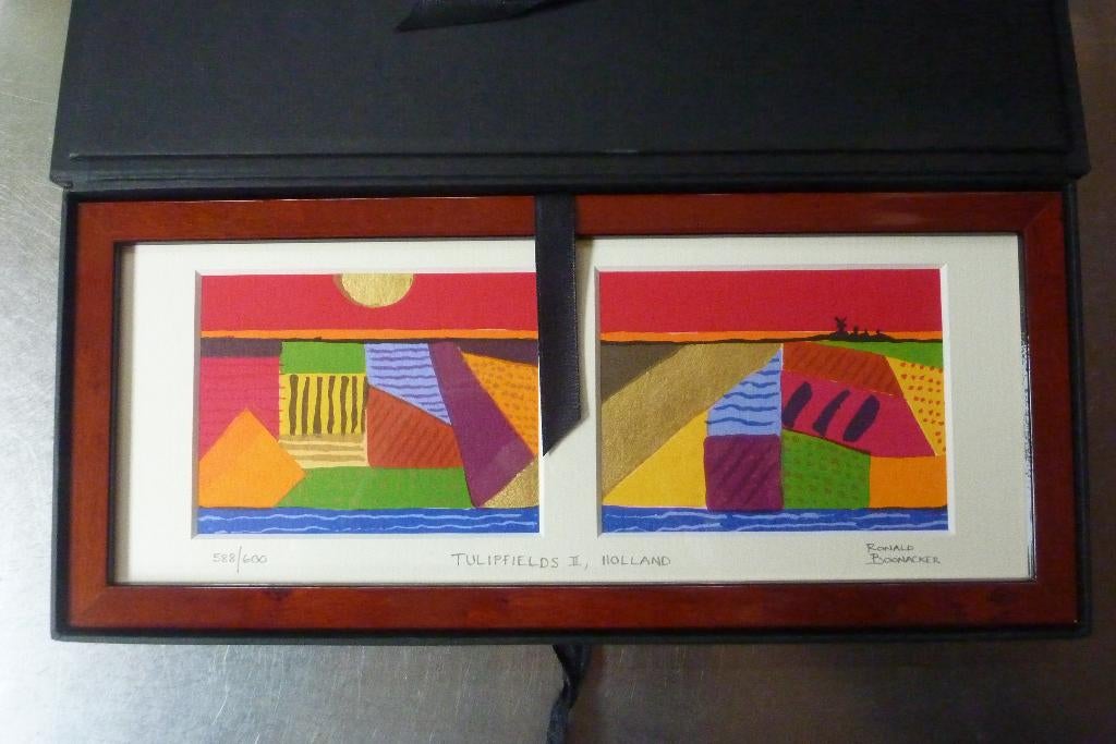 Ronald Boonacker Art Tulip fields II Holland (588/600), Antiek en Kunst, Kunst | Litho's en Zeefdrukken, Ophalen of Verzenden