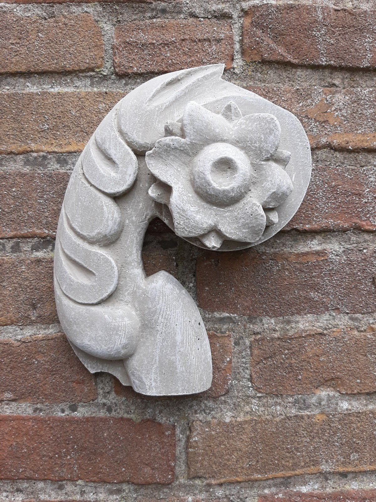 Bloem wanddecoratie betonnen beeld tuinbeeld beton, Ophalen of Verzenden