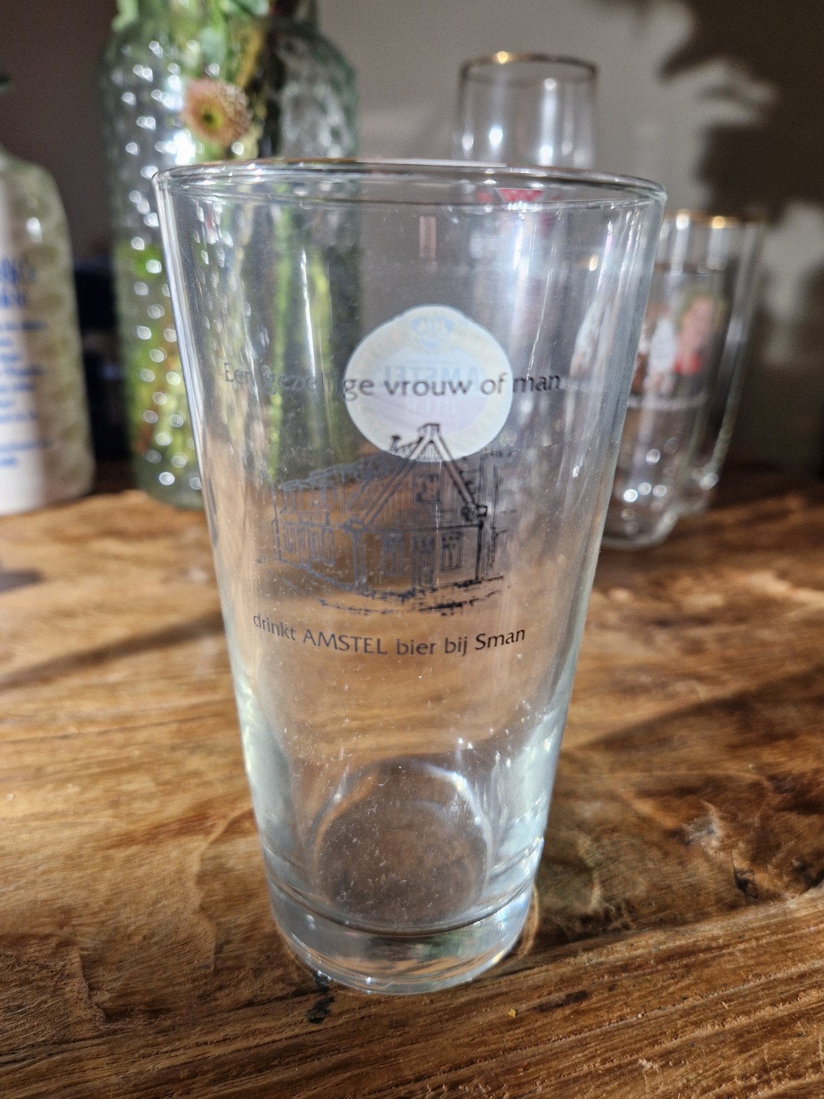 Amstel Bierglas - Cafe Sman Wormerveer, Ophalen of Verzenden, Gebruikt