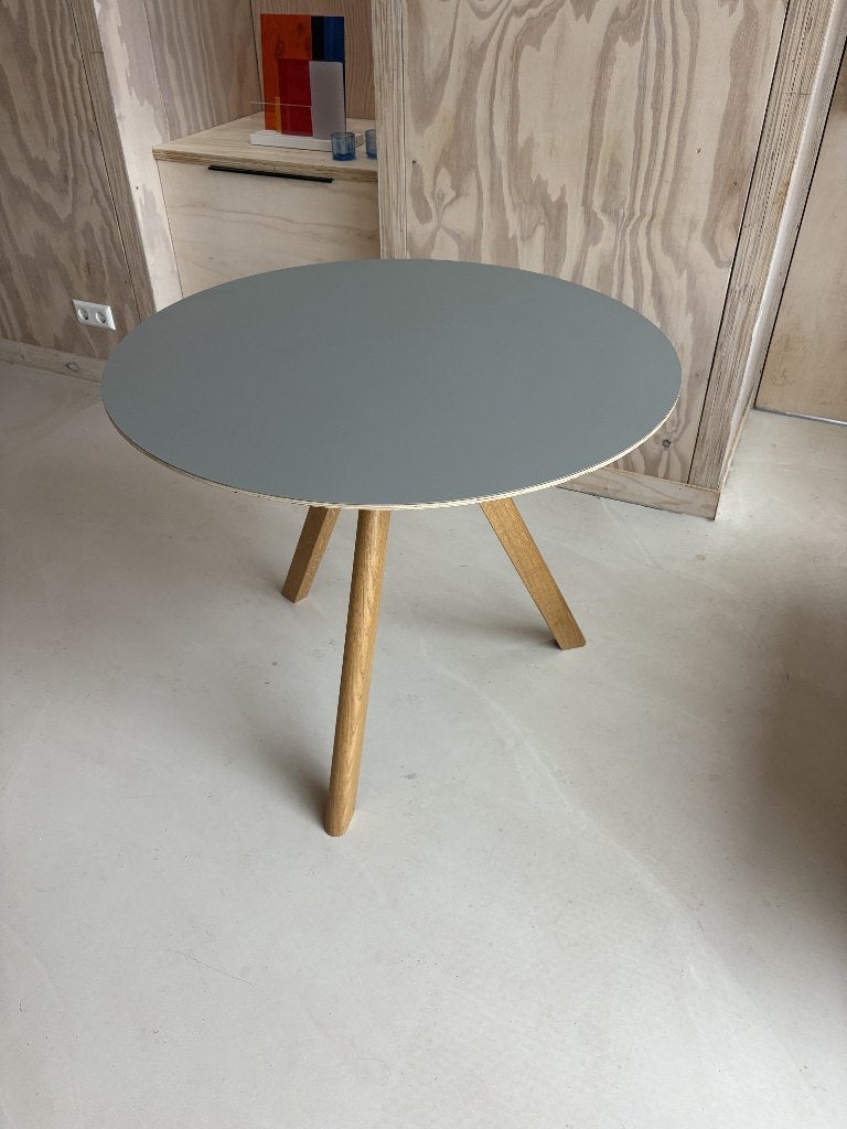 HAY CPH20 Tafel - Water-based gelakt eiken onderstel - Grijs, Ophalen, Gebruikt, 50 tot 100 cm, Modern, Scandinavisch