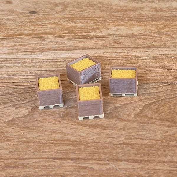 Pallet met krat aardappelen (set van 4) – 1-87, Hobby en Vrije tijd, Modelauto's | 1:87, Nieuw, Bus of Vrachtwagen, SIKU, Ophalen of Verzenden