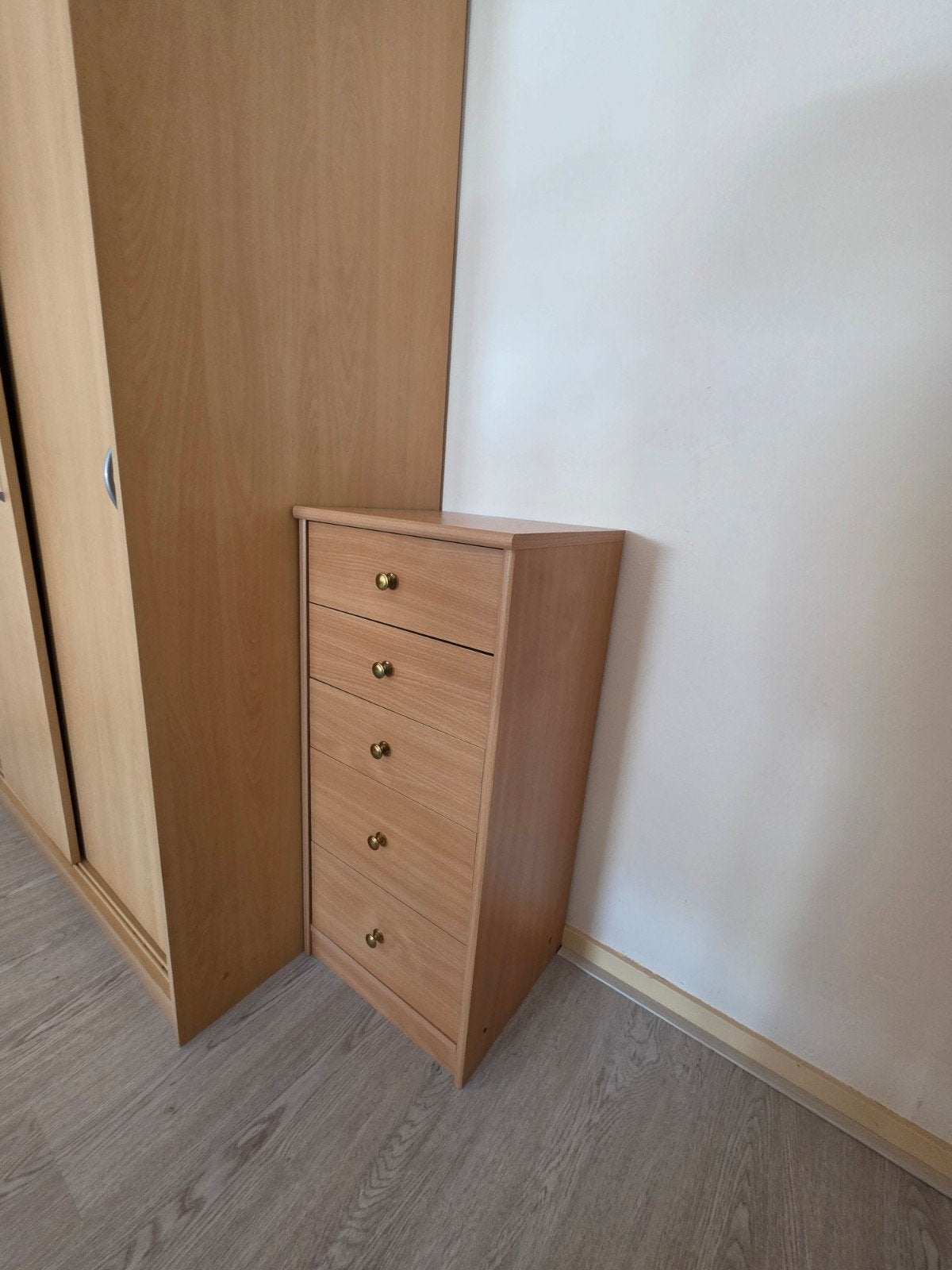 Houten ladekastje met 5 laden, Ophalen, Minder dan 50 cm, Gebruikt, 5 laden of meer