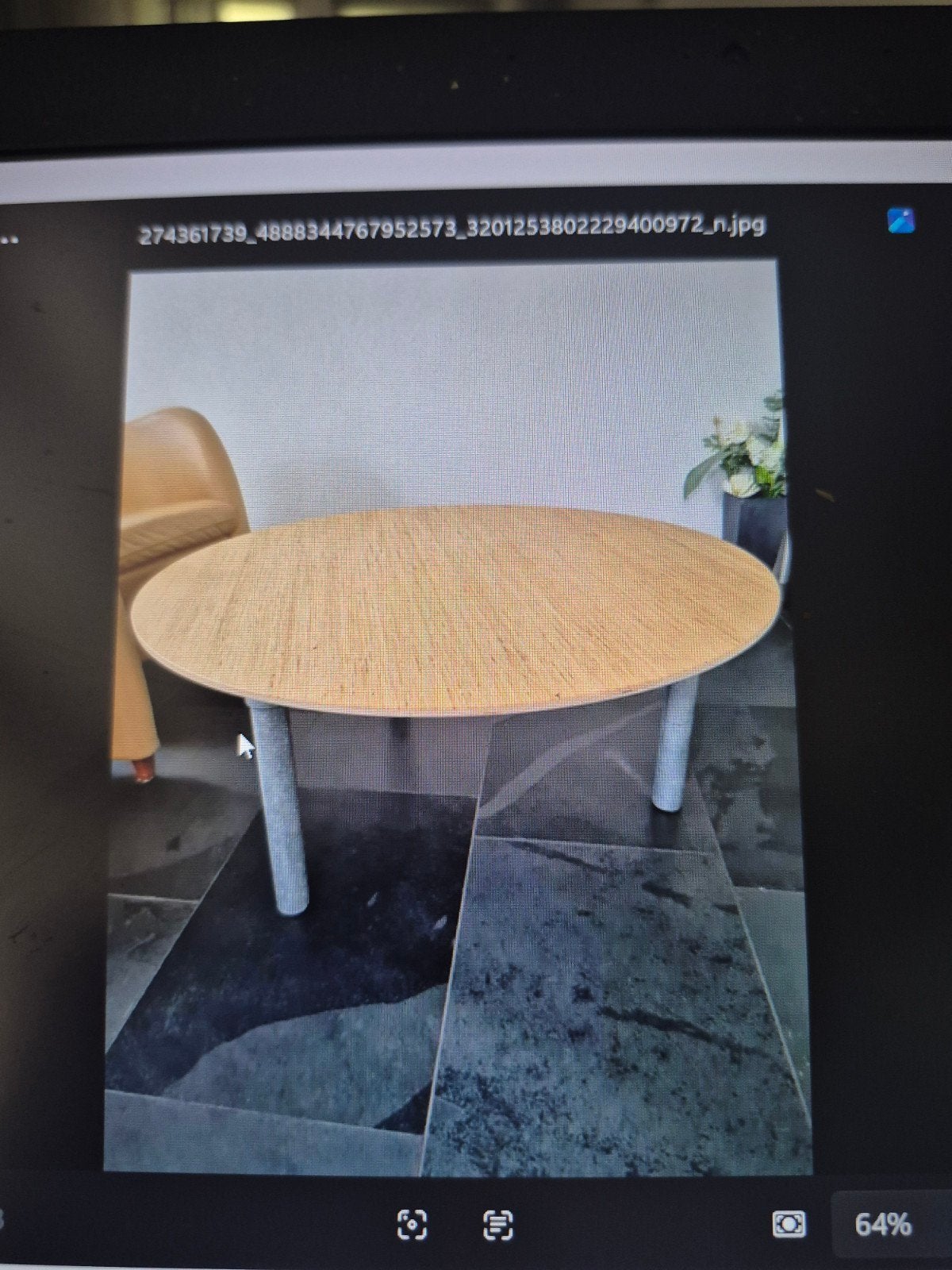 ronde industriële salontafel met houten blad, Ophalen, 50 tot 100 cm, Rond, 50 tot 100 cm