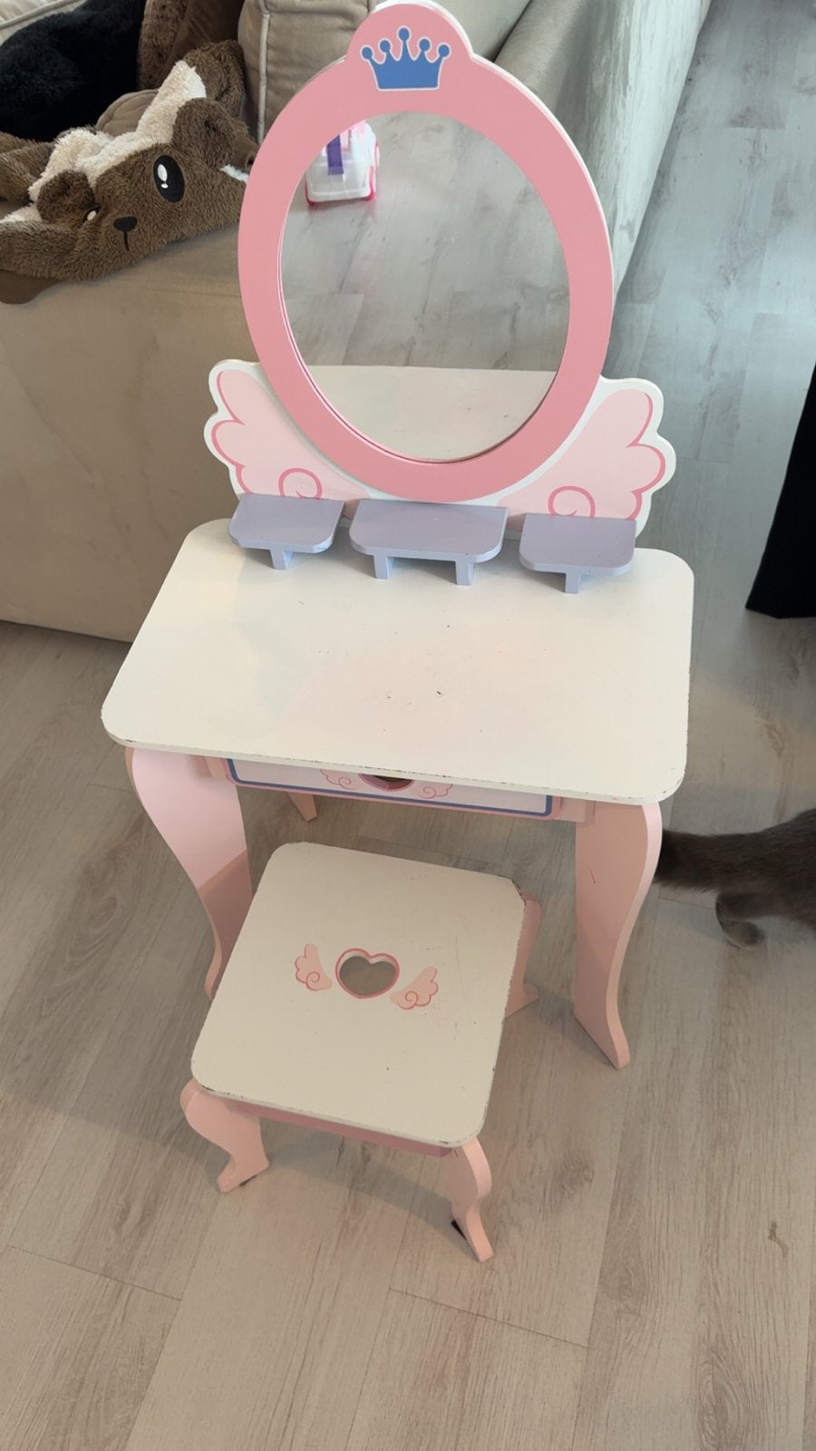 Leuk make-up tafeltje met krukje voor een 2e ronde, Ophalen, Gebruikt, Tafel