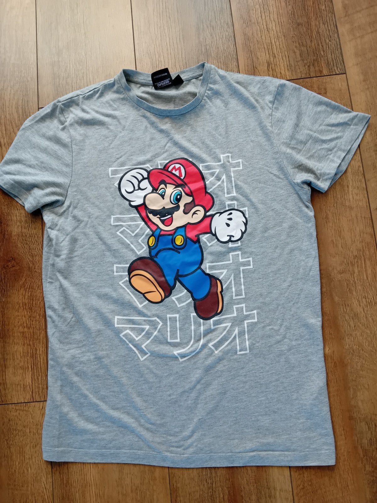 Grijs Super Mario T-shirt - Maat M, Ophalen of Verzenden, Grijs, Gedragen, Maat 48/50 (M)